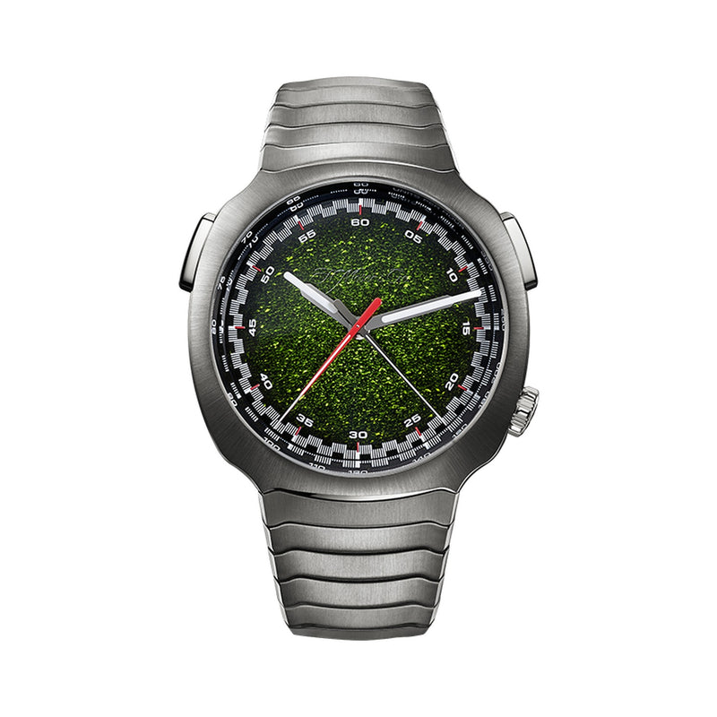 H. Moser and Cie. Streamliner Flyback Chronograph Frosted Matrix Green