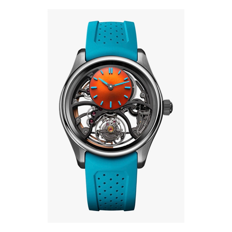 H. Moser and Cie. Pioneer Cylindrical Tourbillon Skeleton Spiced Aqua