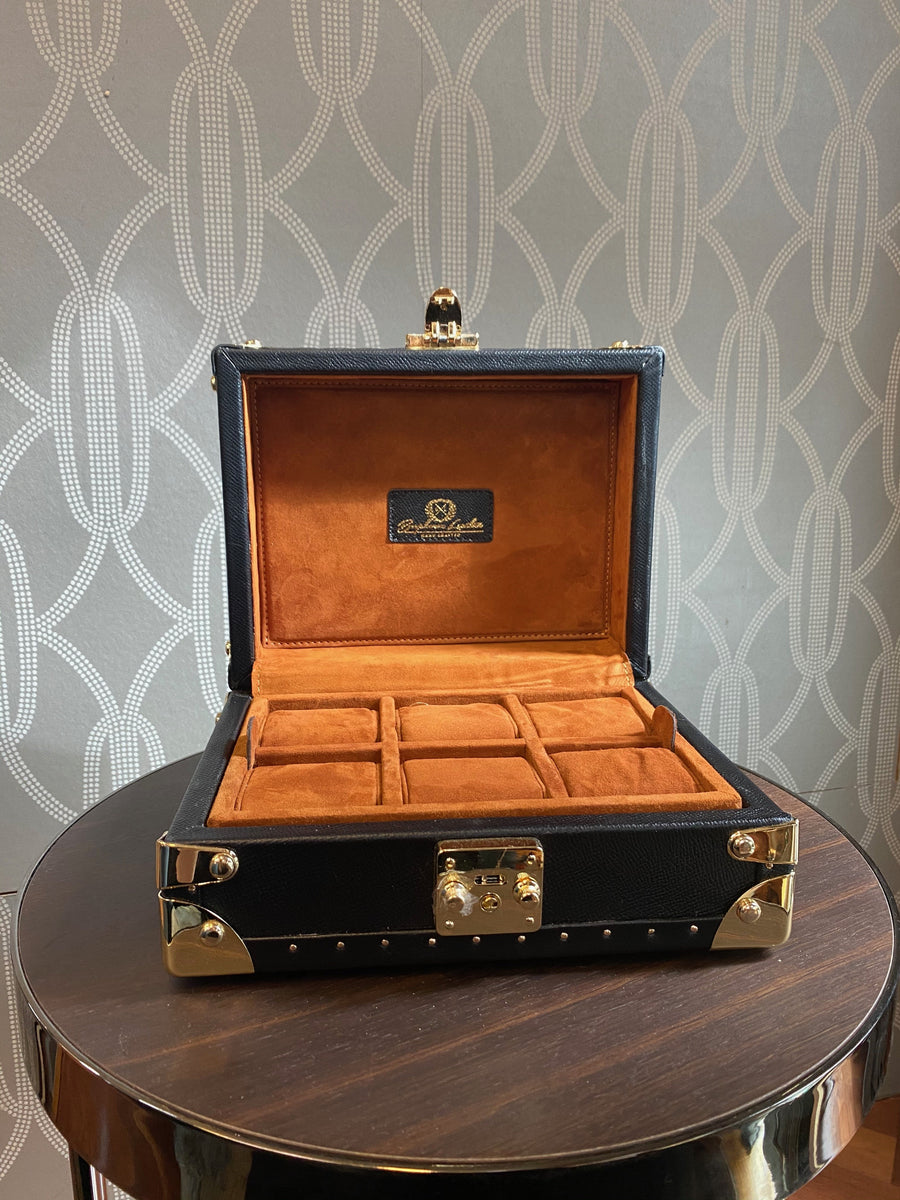 Petra Watch Case - Saffiano Navy Blue