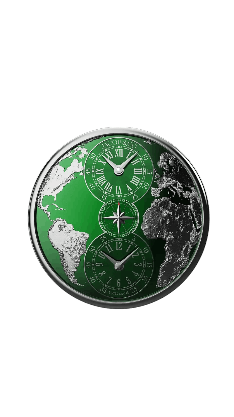 The World Is Yours Dual Time Zone Wall Clock