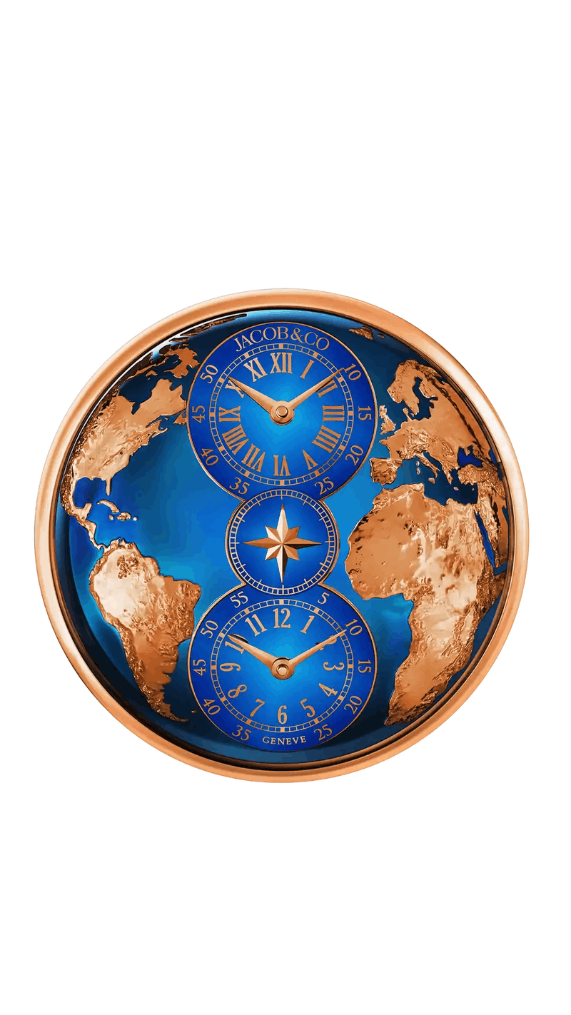 The World Is Yours Dual Time Zone Wall Clock
