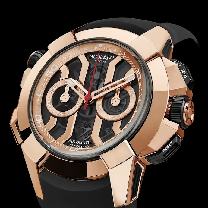 Epic X Chrono 47MM Rose Gold (Black Ceramic Bezel)